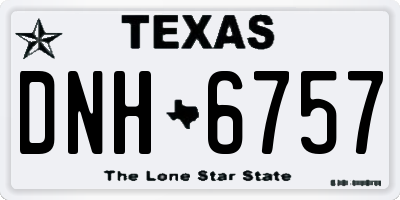 TX license plate DNH6757