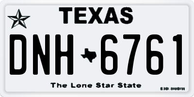 TX license plate DNH6761