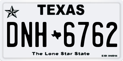 TX license plate DNH6762