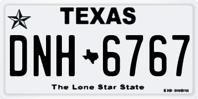 TX license plate DNH6767