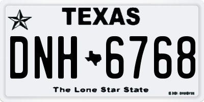 TX license plate DNH6768