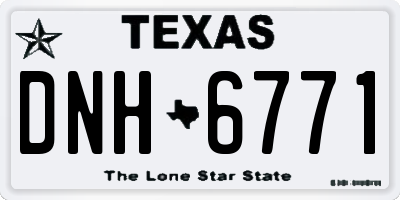 TX license plate DNH6771
