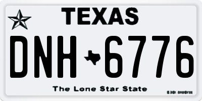 TX license plate DNH6776