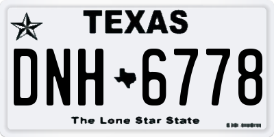TX license plate DNH6778