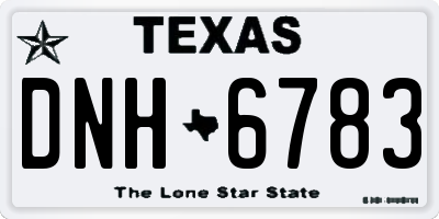 TX license plate DNH6783