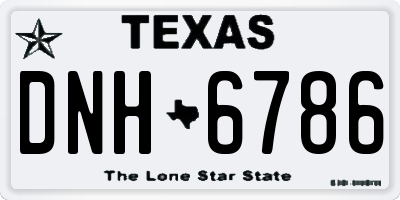 TX license plate DNH6786