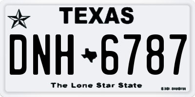TX license plate DNH6787