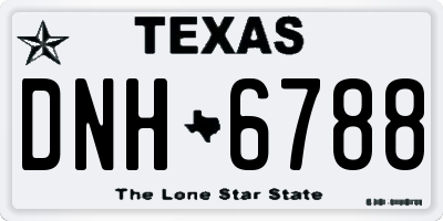 TX license plate DNH6788