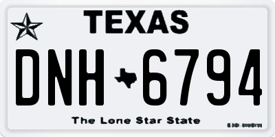 TX license plate DNH6794