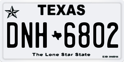 TX license plate DNH6802