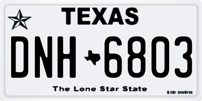 TX license plate DNH6803