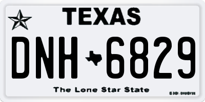 TX license plate DNH6829