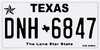 TX license plate DNH6847