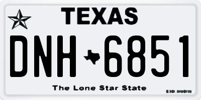 TX license plate DNH6851