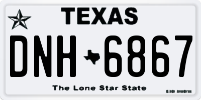 TX license plate DNH6867