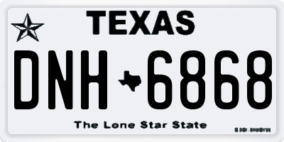 TX license plate DNH6868