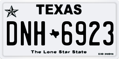 TX license plate DNH6923