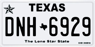 TX license plate DNH6929
