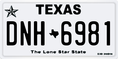 TX license plate DNH6981
