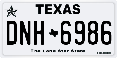 TX license plate DNH6986