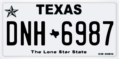 TX license plate DNH6987