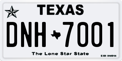 TX license plate DNH7001