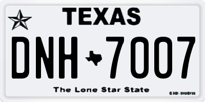 TX license plate DNH7007