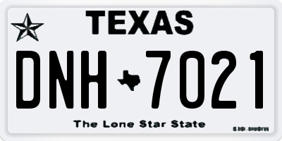 TX license plate DNH7021