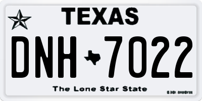 TX license plate DNH7022