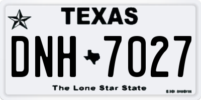 TX license plate DNH7027