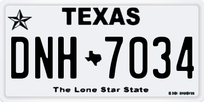 TX license plate DNH7034