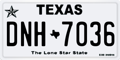TX license plate DNH7036
