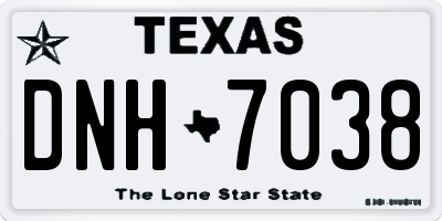 TX license plate DNH7038