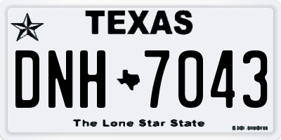TX license plate DNH7043