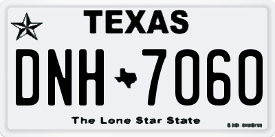 TX license plate DNH7060