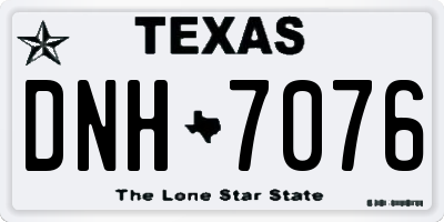 TX license plate DNH7076