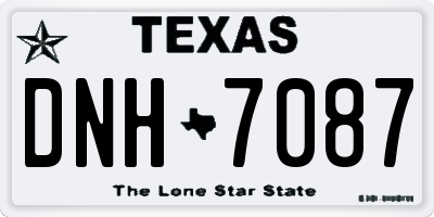 TX license plate DNH7087