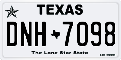 TX license plate DNH7098