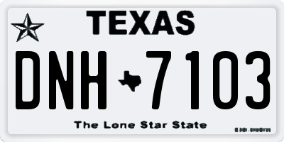 TX license plate DNH7103