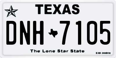 TX license plate DNH7105
