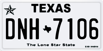 TX license plate DNH7106