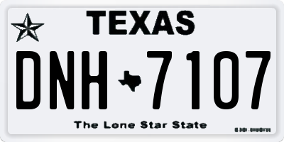 TX license plate DNH7107