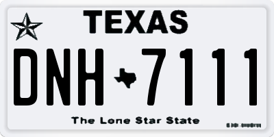 TX license plate DNH7111