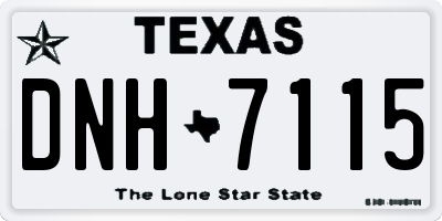 TX license plate DNH7115