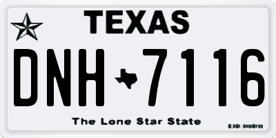 TX license plate DNH7116
