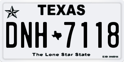 TX license plate DNH7118