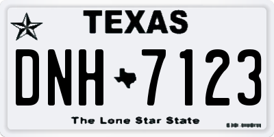 TX license plate DNH7123