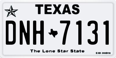 TX license plate DNH7131