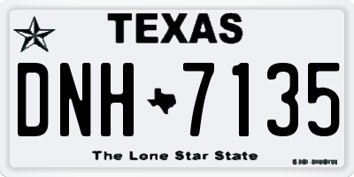 TX license plate DNH7135