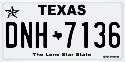 TX license plate DNH7136